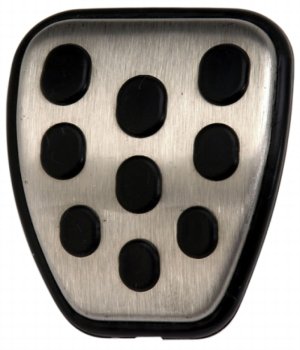 Ford Mustang Pedal Cover Kit - Ford Racing - Aluminum and Urethane Special Edition - Brushed Aluminum - `94-`02